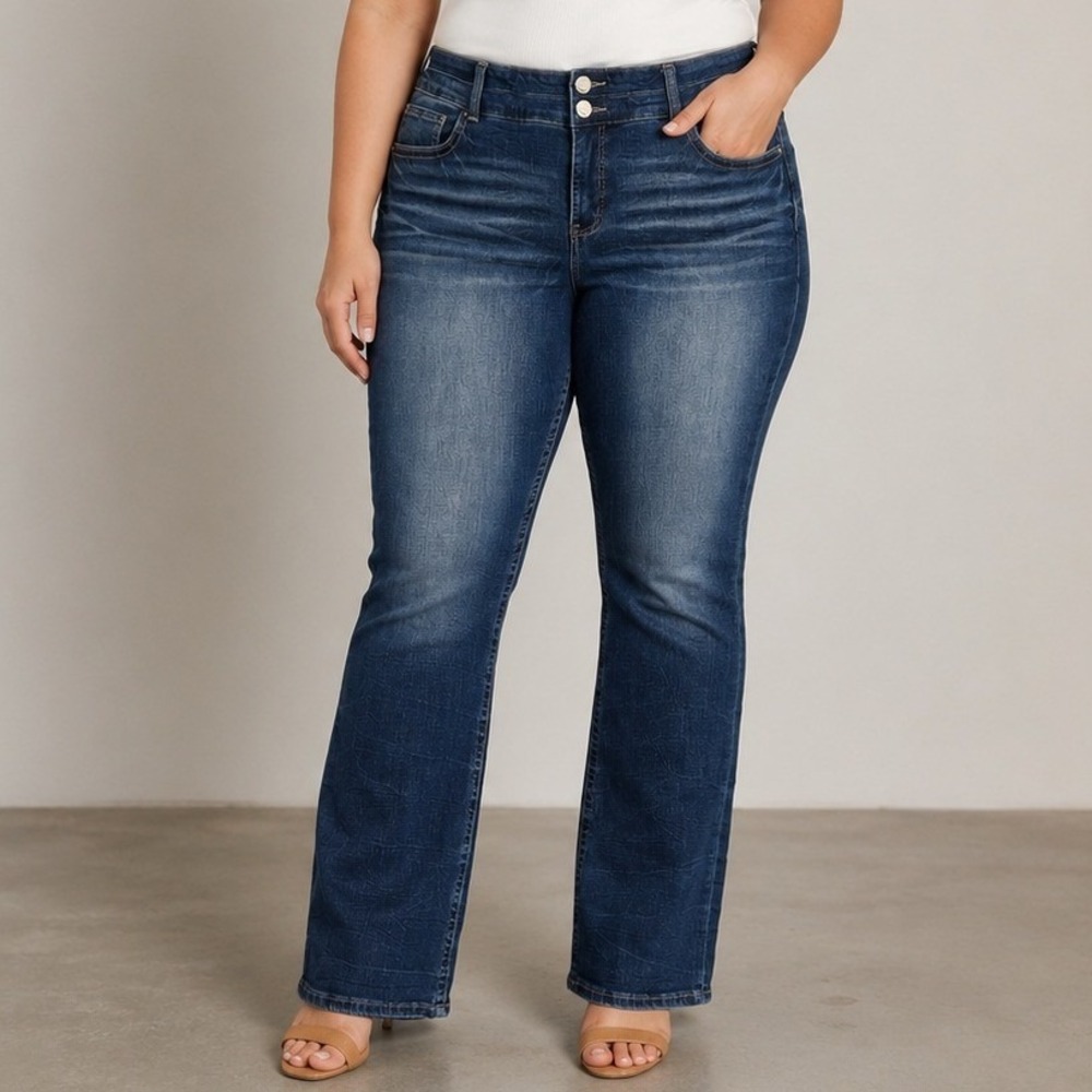 BKE Gabby Bootcut Jean‎ 36 Blue High Rise Curvy Fit Dark Wash